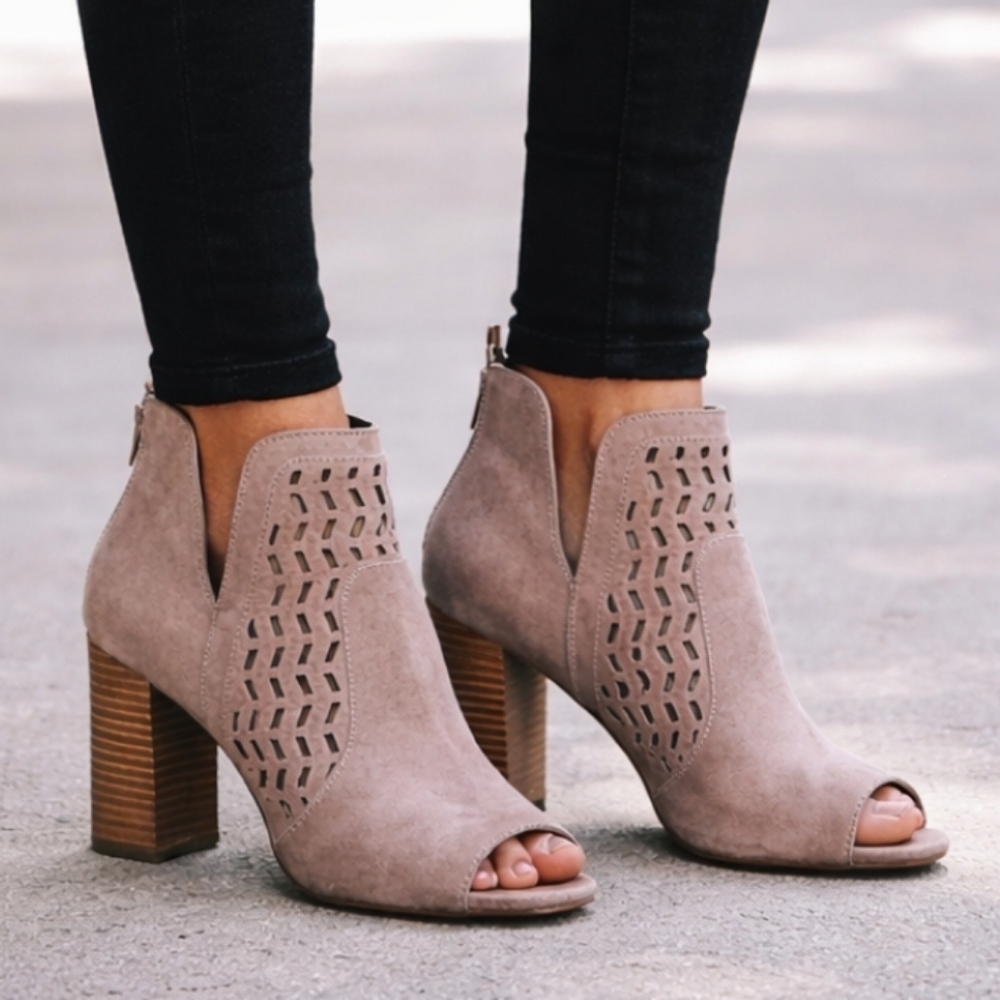 Madded Girl Bright Modern Western Boho Cut Out Block Heel Bootie 8M